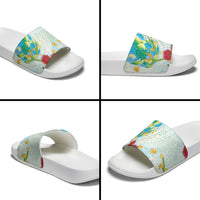 Japanese and Hawaiian Culture Fusion Slide Sandals Irezumi with Turtles and Lei Kakau Pattern Fresh Vibe LT03 - Polynesian Pride