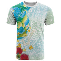 Japanese and Hawaiian Culture Fusion T Shirt Irezumi with Turtles and Lei Kakau Pattern Fresh Vibe LT03 Multicolor - Polynesian Pride