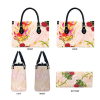 Japanese and Hawaiian Culture Fusion Leather Bag Irezumi with Turtles and Lei Kakau Pattern Sunset Vibe LT03 - Polynesian Pride