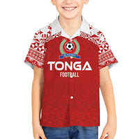 Custom Tonga Football Ngatu Tribal Tattoo Family Matching Off Shoulder Maxi Dress and Hawaiian Shirt