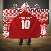 Custom Tonga Football Ngatu Tribal Tattoo Hooded Blanket LT03 - Polynesian Pride