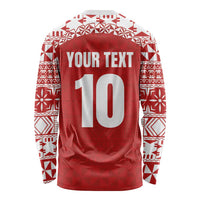 Custom Tonga Football Ngatu Tribal Tattoo Long Sleeve Shirt
