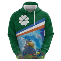 Marshall Islands Kwajalein Atoll Zip Hoodie Polynesian Pattern and Undersea Animals