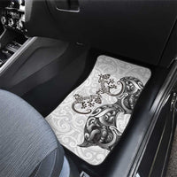New Zealand Gecko Maori Art Tattoo Car Mats White Color