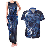 New Zealand Gecko Maori Art Tattoo Couples Matching Tank Maxi Dress and Hawaiian Shirt Matariki Mode