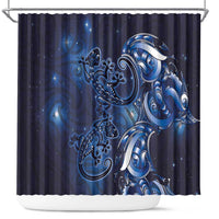 New Zealand Gecko Maori Art Tattoo Shower Curtain Matariki Mode
