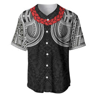 Samoan Traditional Art Tattoos Baseball Jersey Tatau Tribal Motifs with Ula Fala Black LT03 Black - Polynesian Pride