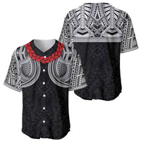 Samoan Traditional Art Tattoos Baseball Jersey Tatau Tribal Motifs with Ula Fala Black LT03 - Polynesian Pride