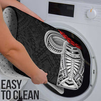 Samoan Traditional Art Tattoos Bathroom Set Tatau Tribal Motifs with Ula Fala Black - Polynesian Pride