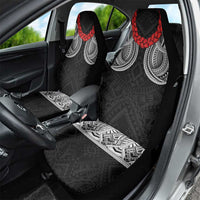 Samoan Traditional Art Tattoos Car Seat Cover Tatau Tribal Motifs with Ula Fala Black - Polynesian Pride