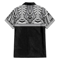 Samoan Traditional Art Tattoos Family Matching Long Sleeve Bodycon Dress and Hawaiian Shirt Tatau Tribal Motifs with Ula Fala Black - Polynesian Pride