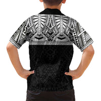 Samoan Traditional Art Tattoos Family Matching Mermaid Dress and Hawaiian Shirt Tatau Tribal Motifs with Ula Fala Black - Polynesian Pride