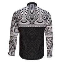 Samoan Traditional Art Tattoos Family Matching Short Sleeve Bodycon Dress and Hawaiian Shirt Tatau Tribal Motifs with Ula Fala Black - Polynesian Pride