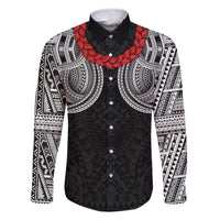Samoan Traditional Art Tattoos Family Matching Summer Maxi Dress and Hawaiian Shirt Tatau Tribal Motifs with Ula Fala Black - Polynesian Pride
