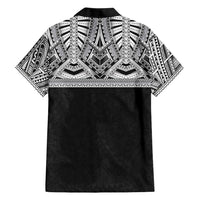 Samoan Traditional Art Tattoos Hawaiian Shirt Tatau Tribal Motifs with Ula Fala Black - Polynesian Pride