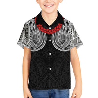 Samoan Traditional Art Tattoos Hawaiian Shirt Tatau Tribal Motifs with Ula Fala Black - Polynesian Pride