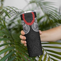 Samoan Traditional Art Tattoos Skinny Tumbler Tatau Tribal Motifs with Ula Fala Black - Polynesian Pride