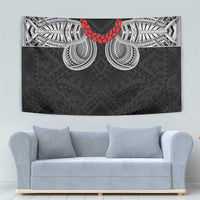 Samoan Traditional Art Tattoos Tapestry Tatau Tribal Motifs with Ula Fala Black - Polynesian Pride