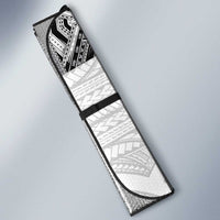 Samoan Traditional Art Tattoos Auto Sun Shade Tatau Tribal Motifs with Ula Nifo White - Polynesian Pride