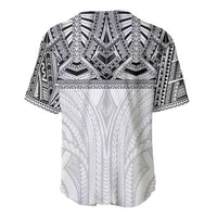 Samoan Traditional Art Tattoos Baseball Jersey Tatau Tribal Motifs with Ula Nifo White - Polynesian Pride