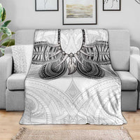 Samoan Traditional Art Tattoos Blanket Tatau Tribal Motifs with Ula Nifo White - Polynesian Pride