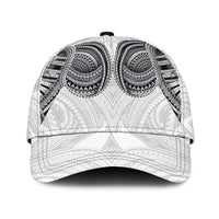 Samoan Traditional Art Tattoos Classic Cap Tatau Tribal Motifs with Ula Nifo White LT03 Universal Fit White - Polynesian Pride