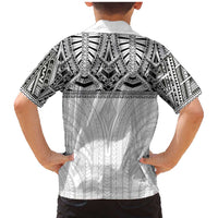 Samoan Traditional Art Tattoos Family Matching Mermaid Dress and Hawaiian Shirt Tatau Tribal Motifs with Ula Nifo White - Polynesian Pride