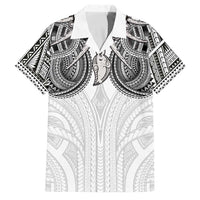 Samoan Traditional Art Tattoos Family Matching Mermaid Dress and Hawaiian Shirt Tatau Tribal Motifs with Ula Nifo White - Polynesian Pride