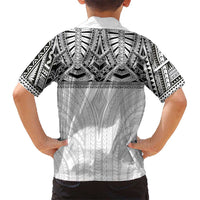 Samoan Traditional Art Tattoos Family Matching Tank Maxi Dress and Hawaiian Shirt Tatau Tribal Motifs with Ula Nifo White - Polynesian Pride