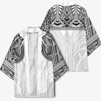 Samoan Traditional Art Tattoos Kimono Tatau Tribal Motifs with Ula Nifo White - Polynesian Pride