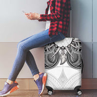 Samoan Traditional Art Tattoos Luggage Cover Tatau Tribal Motifs with Ula Nifo White - Polynesian Pride