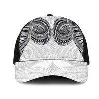 Samoan Traditional Art Tattoos Mesh Trucker Cap Tatau Tribal Motifs with Ula Nifo White - Polynesian Pride