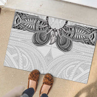 Samoan Traditional Art Tattoos Rubber Doormat Tatau Tribal Motifs with Ula Nifo White - Polynesian Pride