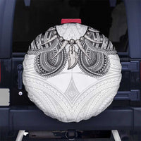 Samoan Traditional Art Tattoos Spare Tire Cover Tatau Tribal Motifs with Ula Nifo White - Polynesian Pride