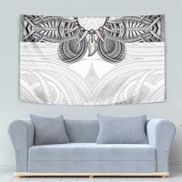 Samoan Traditional Art Tattoos Tapestry Tatau Tribal Motifs with Ula Nifo White - Polynesian Pride