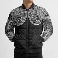 Samoan Traditional Art Tattoos Bomber Puffer Jacket Tatau Roman Reigns Black Color LT03 - Polynesian Pride