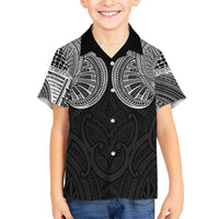 Samoan Traditional Art Tattoos Family Matching Puletasi and Hawaiian Shirt Tatau Roman Reigns Black Color - Polynesian Pride