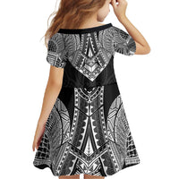 Samoan Traditional Art Tattoos Family Matching Short Sleeve Bodycon Dress and Hawaiian Shirt Tatau Roman Reigns Black Color - Polynesian Pride