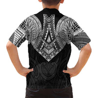 Samoan Traditional Art Tattoos Family Matching Summer Maxi Dress and Hawaiian Shirt Tatau Roman Reigns Black Color - Polynesian Pride