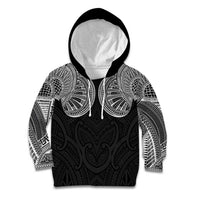 Samoan Traditional Art Tattoos Kid Hoodie Tatau Roman Reigns Black Color - Polynesian Pride