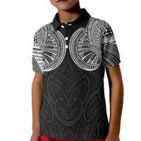 Samoan Traditional Art Tattoos Kid Polo Shirt Tatau Roman Reigns Black Color - Polynesian Pride