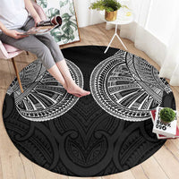 Samoan Traditional Art Tattoos Round Carpet Tatau Roman Reigns Black Color - Polynesian Pride