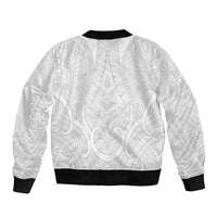 Samoan Traditional Art Tattoos Bomber Jacket Tatau Roman Reigns White Color LT03 - Polynesian Pride