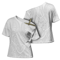 Samoan Traditional Art Tattoos Cross Shoulder Shirt Tatau Roman Reigns White Color LT03 - Polynesian Pride