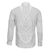 Samoan Traditional Art Tattoos Family Matching Off Shoulder Short Dress and Hawaiian Shirt Tatau Roman Reigns White Color LT03 - Polynesian Pride