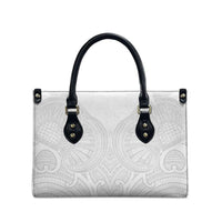 Samoan Traditional Art Tattoos Leather Bag Tatau Roman Reigns White Color LT03 - Polynesian Pride