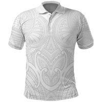 Samoan Traditional Art Tattoos Polo Shirt Tatau Roman Reigns White Color LT03 White - Polynesian Pride