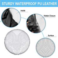 Samoan Traditional Art Tattoos Spare Tire Cover Tatau Roman Reigns White Color - Polynesian Pride