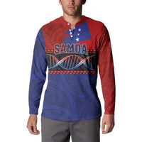 Personalised Samoan DNA-Proud of Samoa Button Sweatshirt Polynesian Patterns - Polynesian Pride