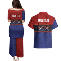Personalised Samoan DNA-Proud of Samoa Couples Matching Puletasi and Hawaiian Shirt Polynesian Patterns - Polynesian Pride